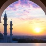 minaret-silhouette-at-sunset-through-archway-architectural-scenery-free-photo